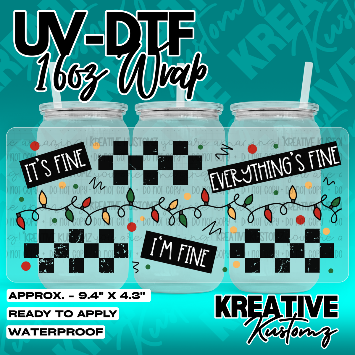 7976 | UV DTF Cup Wrap for 16oz Libbey Glass