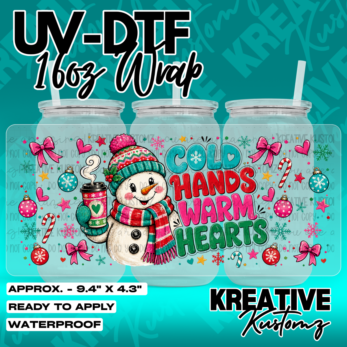 8001 | UV DTF Cup Wrap for 16oz Libbey Glass
