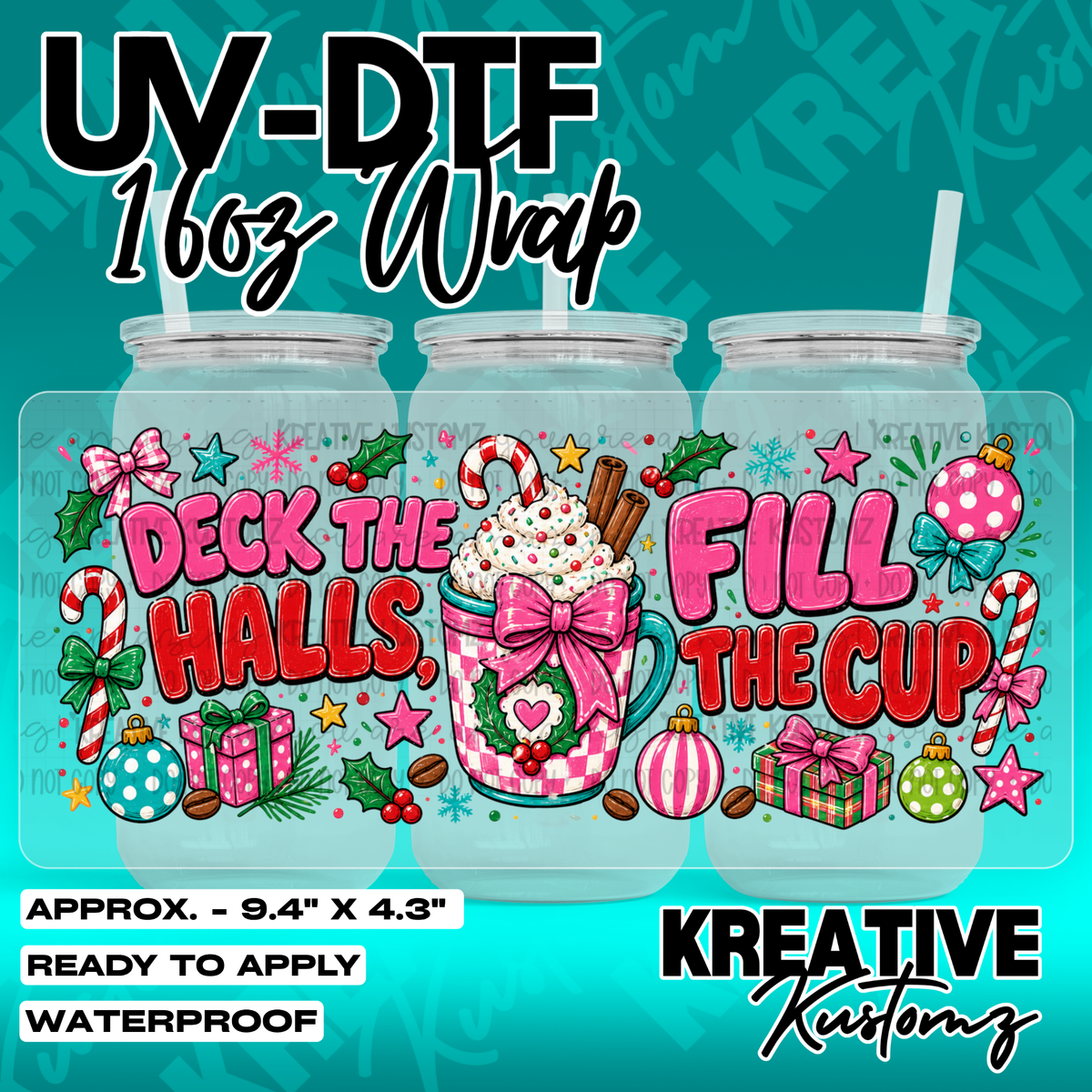 8003 | UV DTF Cup Wrap for 16oz Libbey Glass