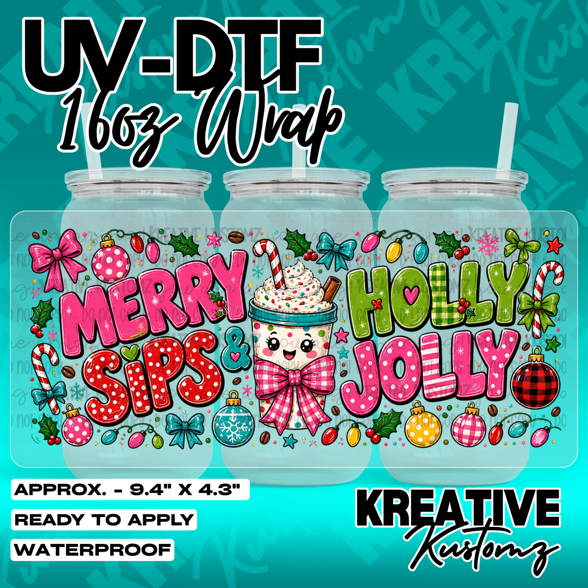 8004 | UV DTF Cup Wrap for 16oz Libbey Glass