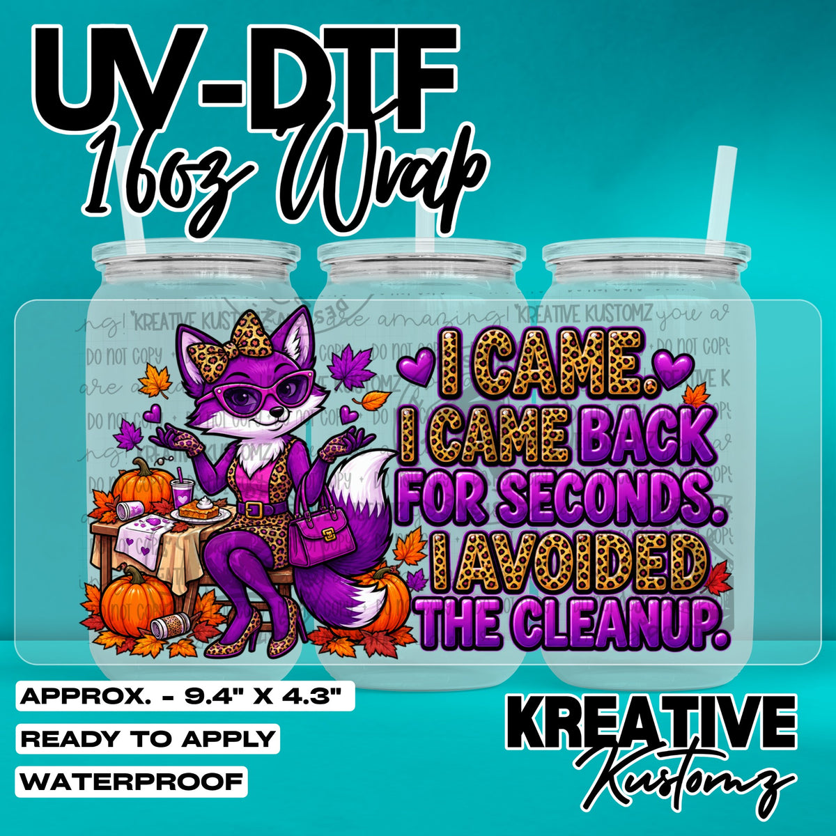 8012 | UV DTF Cup Wrap for 16oz Libbey Glass