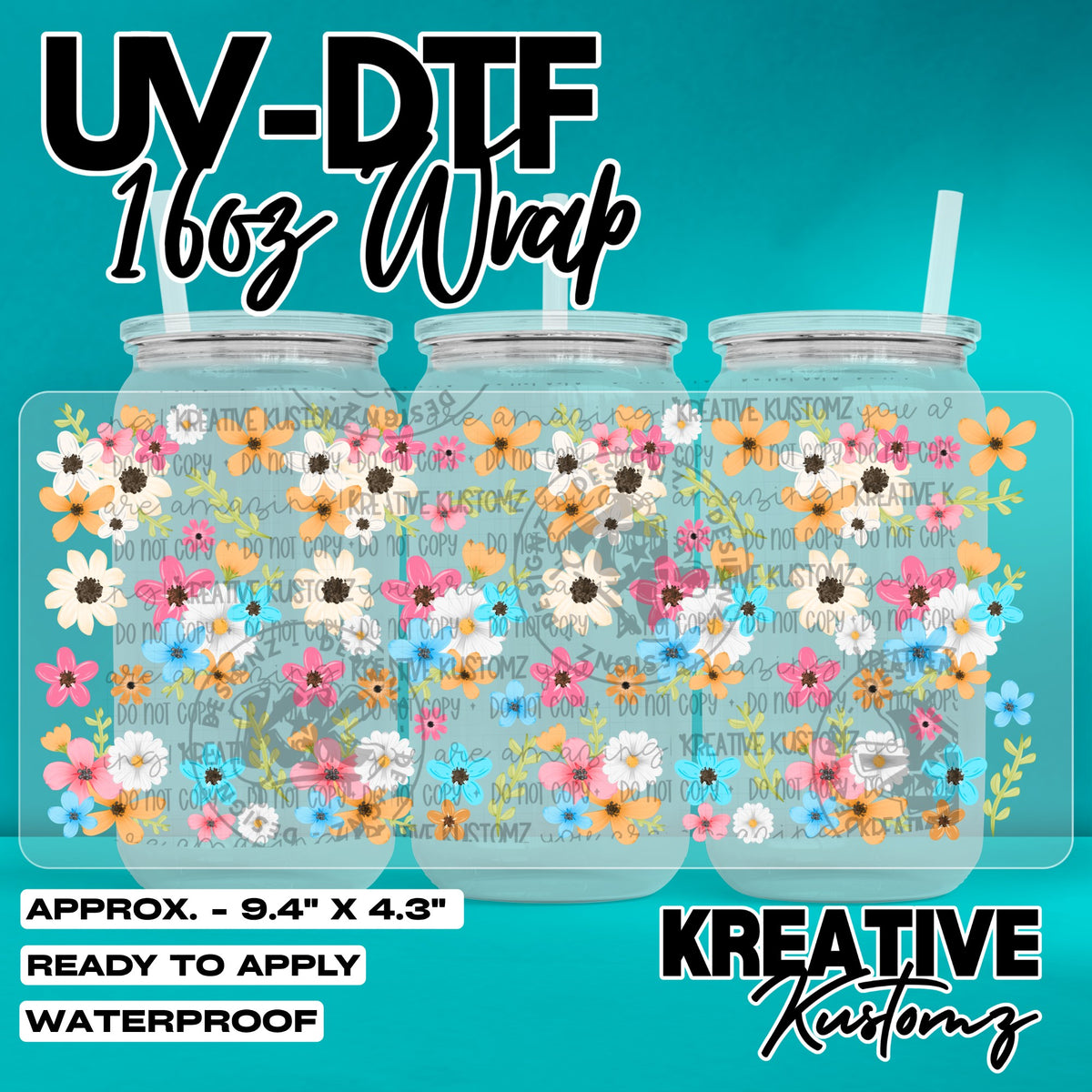 8014 | UV DTF Cup Wrap for 16oz Libbey Glass