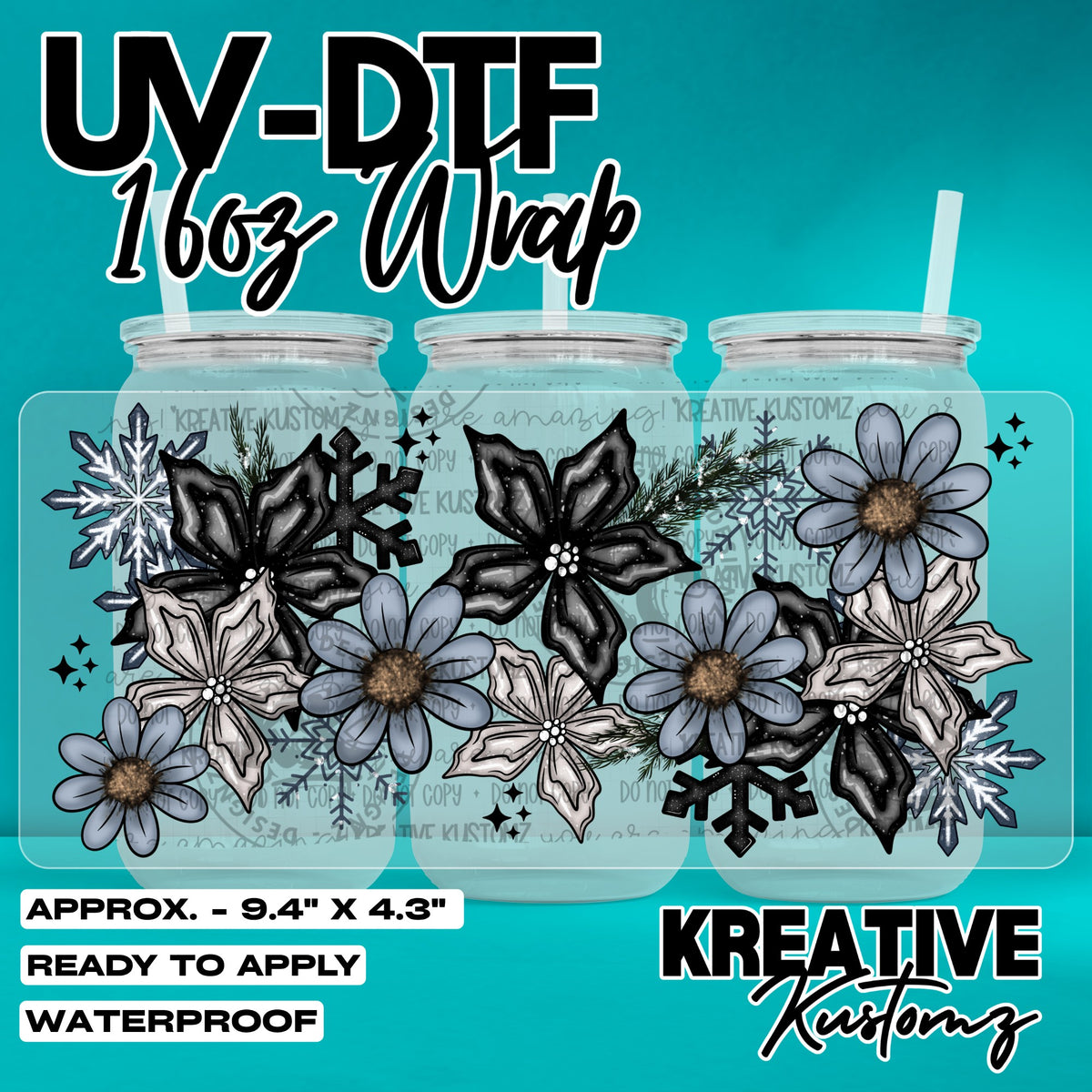 8015 | UV DTF Cup Wrap for 16oz Libbey Glass