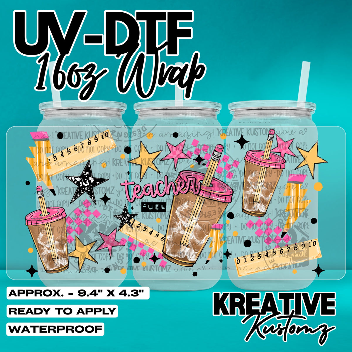8019 | UV DTF Cup Wrap for 16oz Libbey Glass