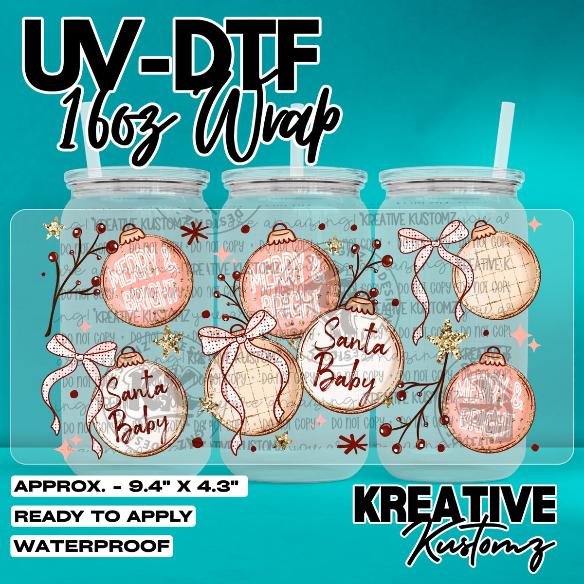 8027 | UV DTF Cup Wrap for 16oz Libbey Glass