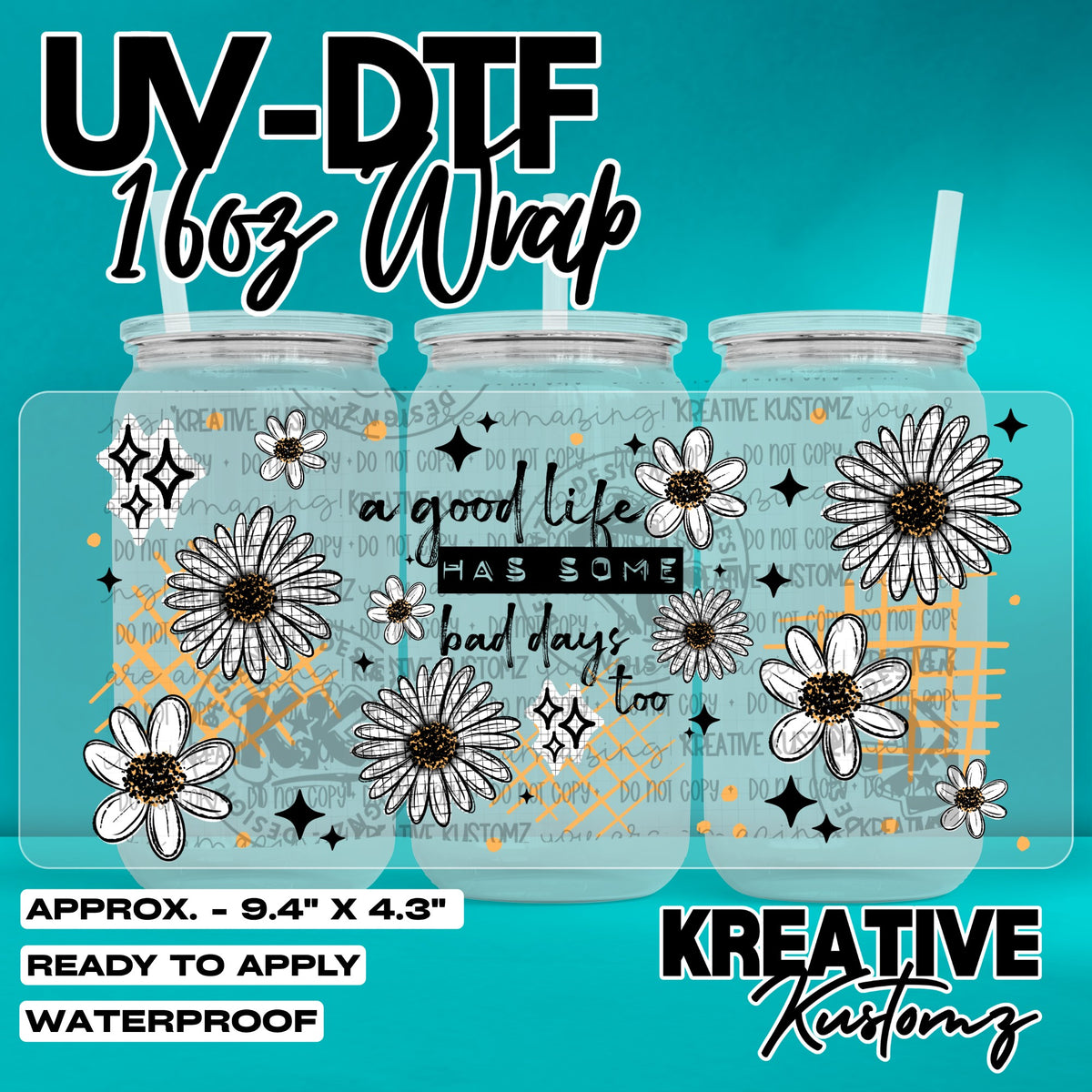 8040 | UV DTF Cup Wrap for 16oz Libbey Glass