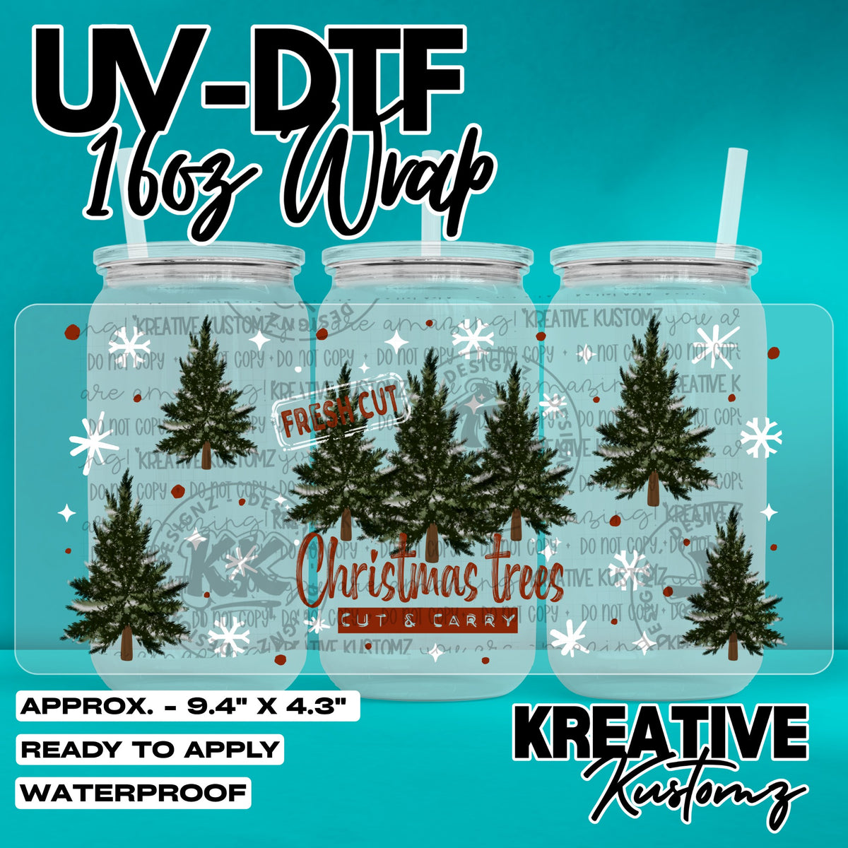 8042 | UV DTF Cup Wrap for 16oz Libbey Glass