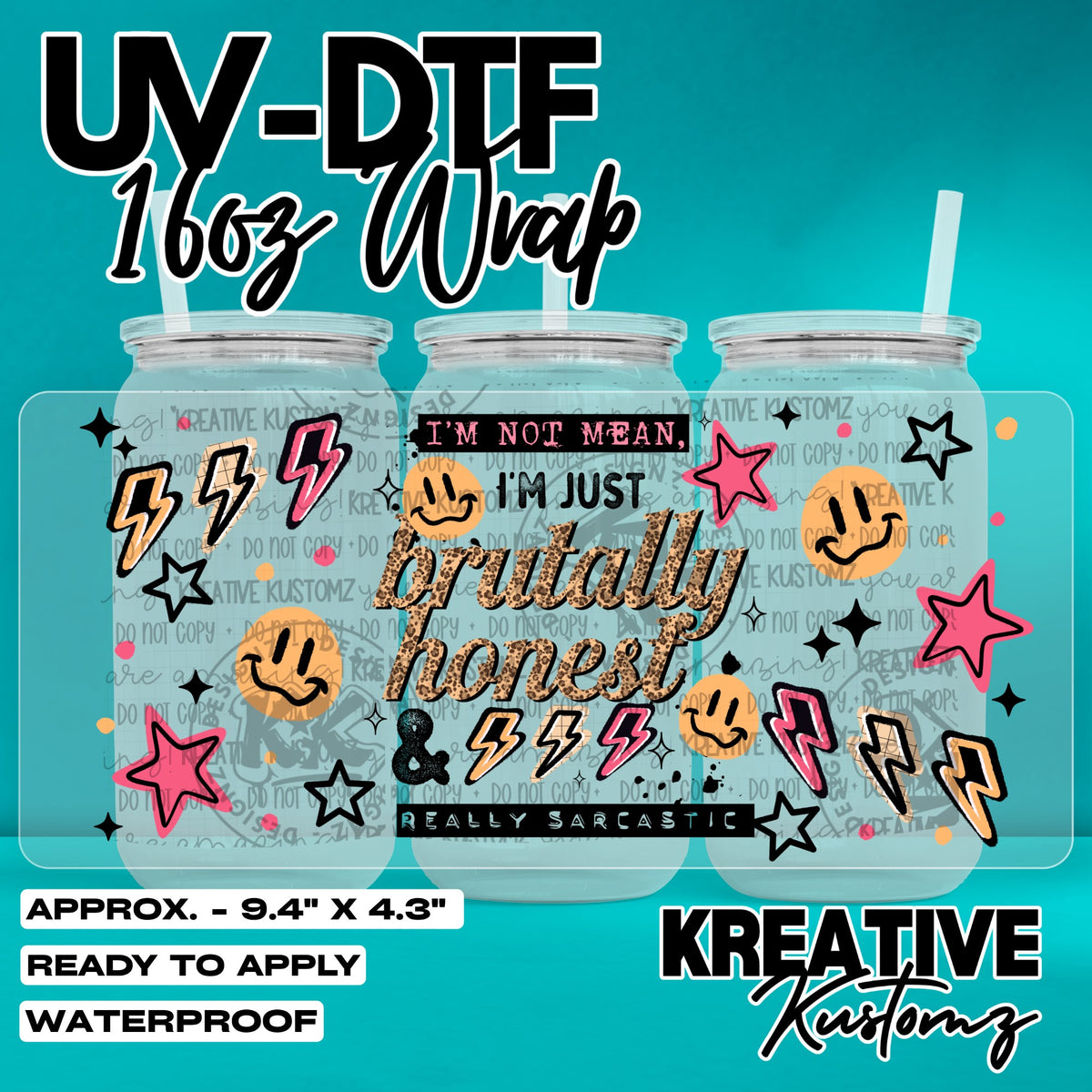 8050 | UV DTF Cup Wrap for 16oz Libbey Glass