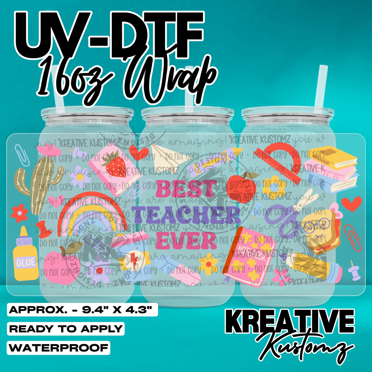 8093 | UV DTF Cup Wrap for 16oz Libbey Glass
