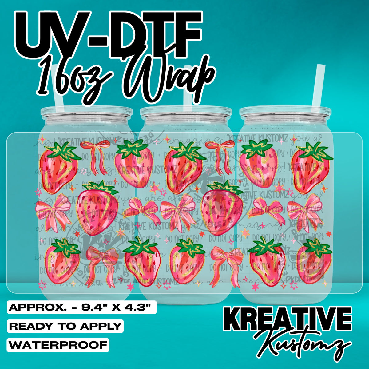 8095 | UV DTF Cup Wrap for 16oz Libbey Glass