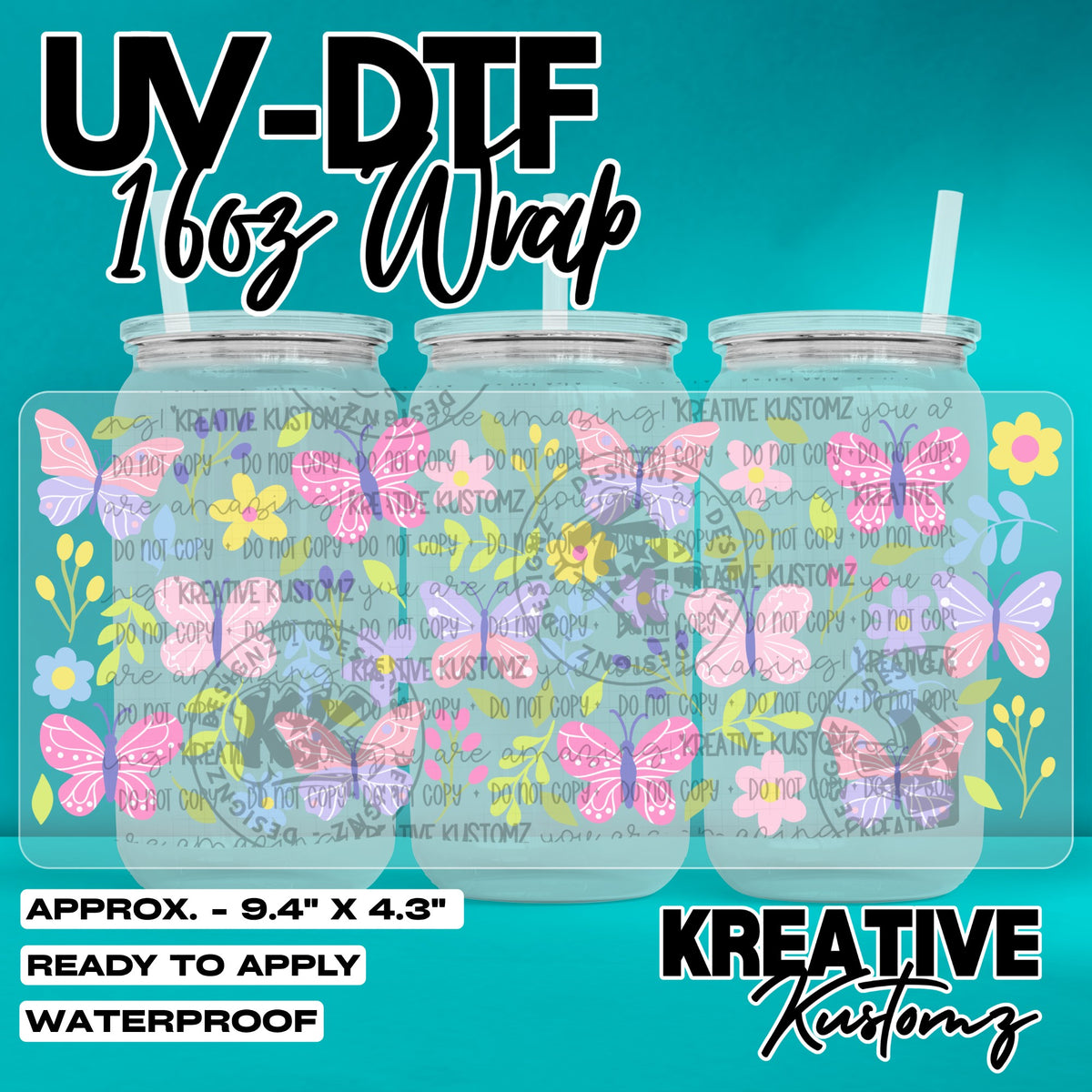 8102 | UV DTF Cup Wrap for 16oz Libbey Glass