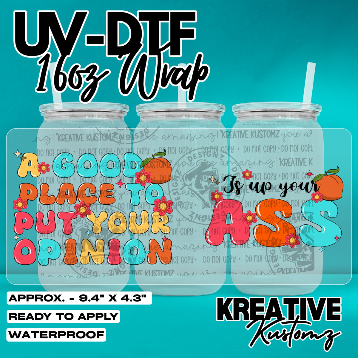 8109 | UV DTF Cup Wrap for 16oz Libbey Glass