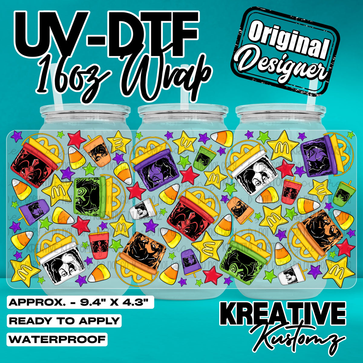 8111 | UV DTF Cup Wrap for 16oz Libbey Glass