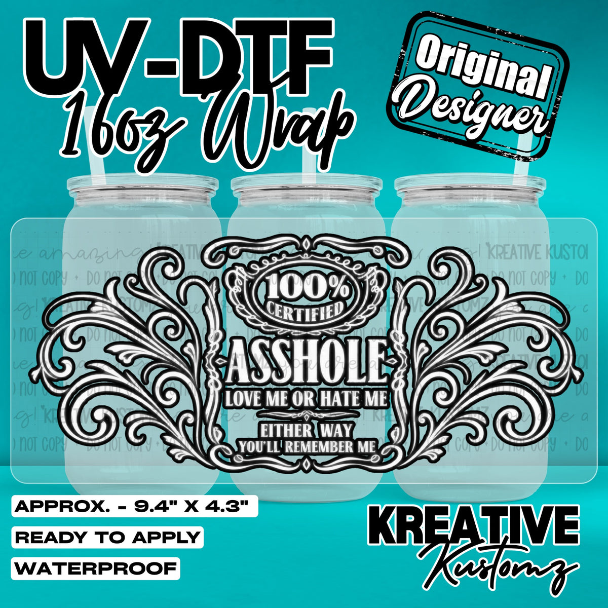 8113 | UV DTF Cup Wrap for 16oz Libbey Glass