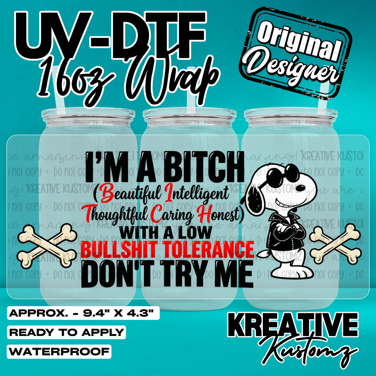 8115 | UV DTF Cup Wrap for 16oz Libbey Glass