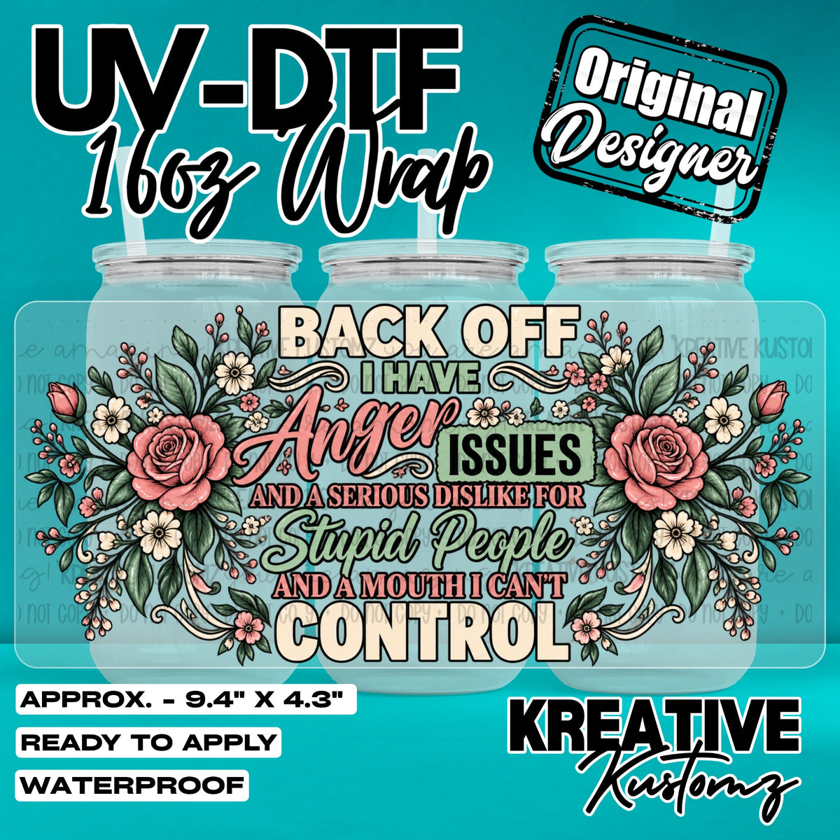 8118 | UV DTF Cup Wrap for 16oz Libbey Glass