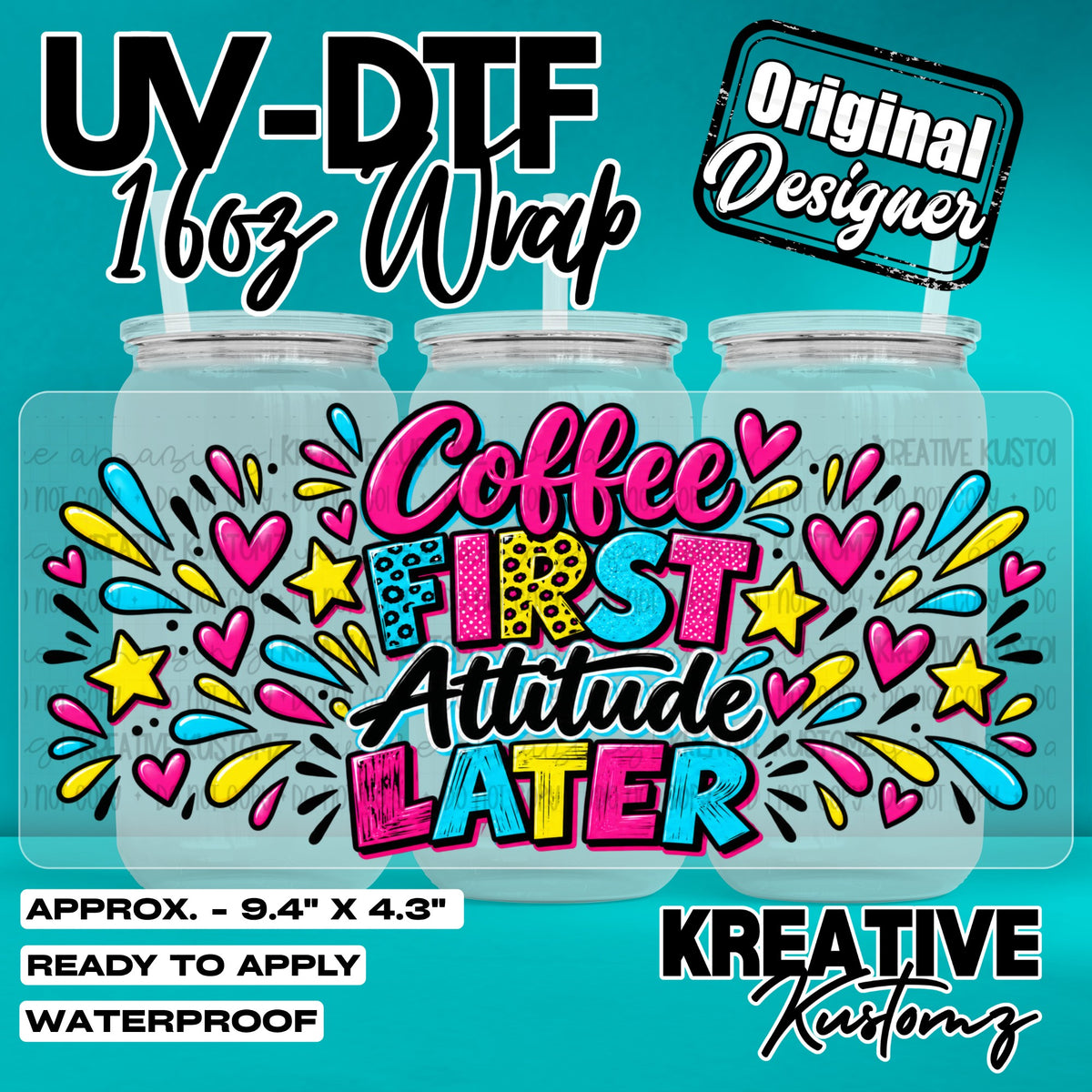 8119 | UV DTF Cup Wrap for 16oz Libbey Glass