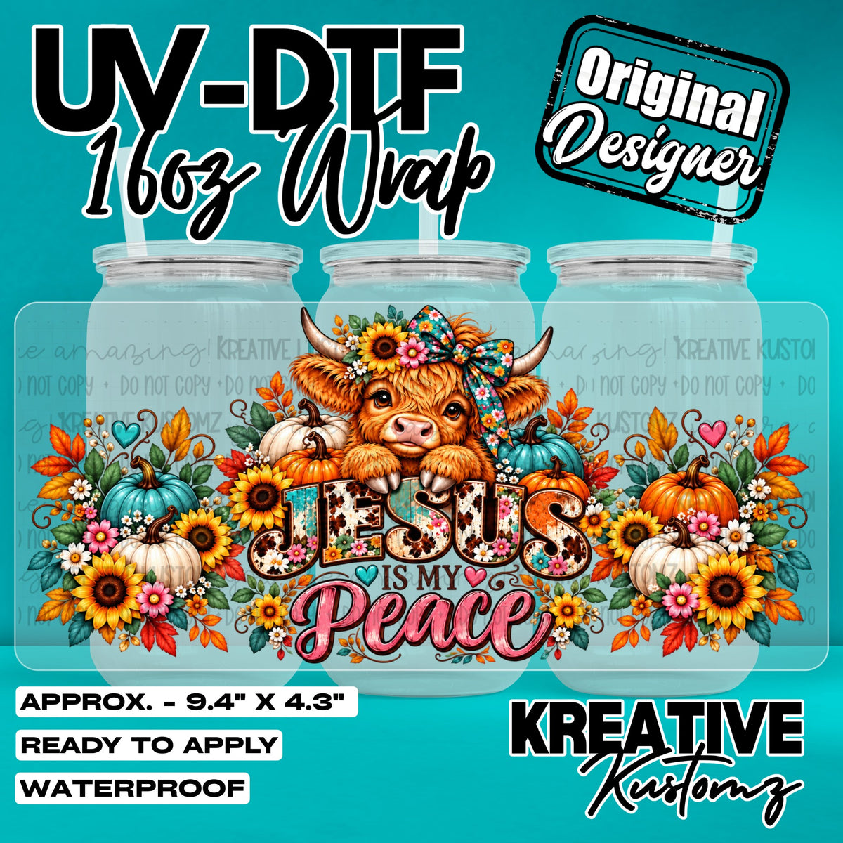 8129 | UV DTF Cup Wrap for 16oz Libbey Glass