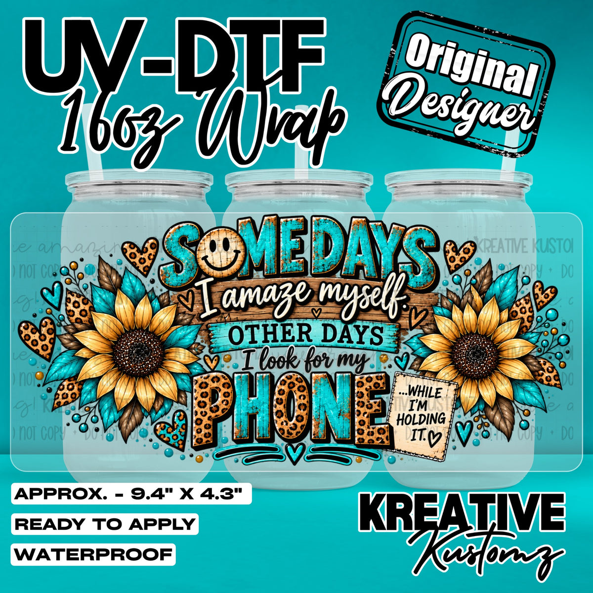 8130 | UV DTF Cup Wrap for 16oz Libbey Glass