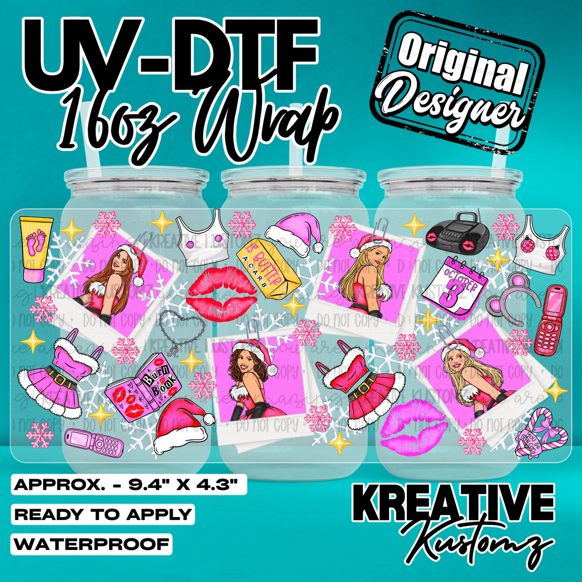 8131 | UV DTF Cup Wrap for 16oz Libbey Glass