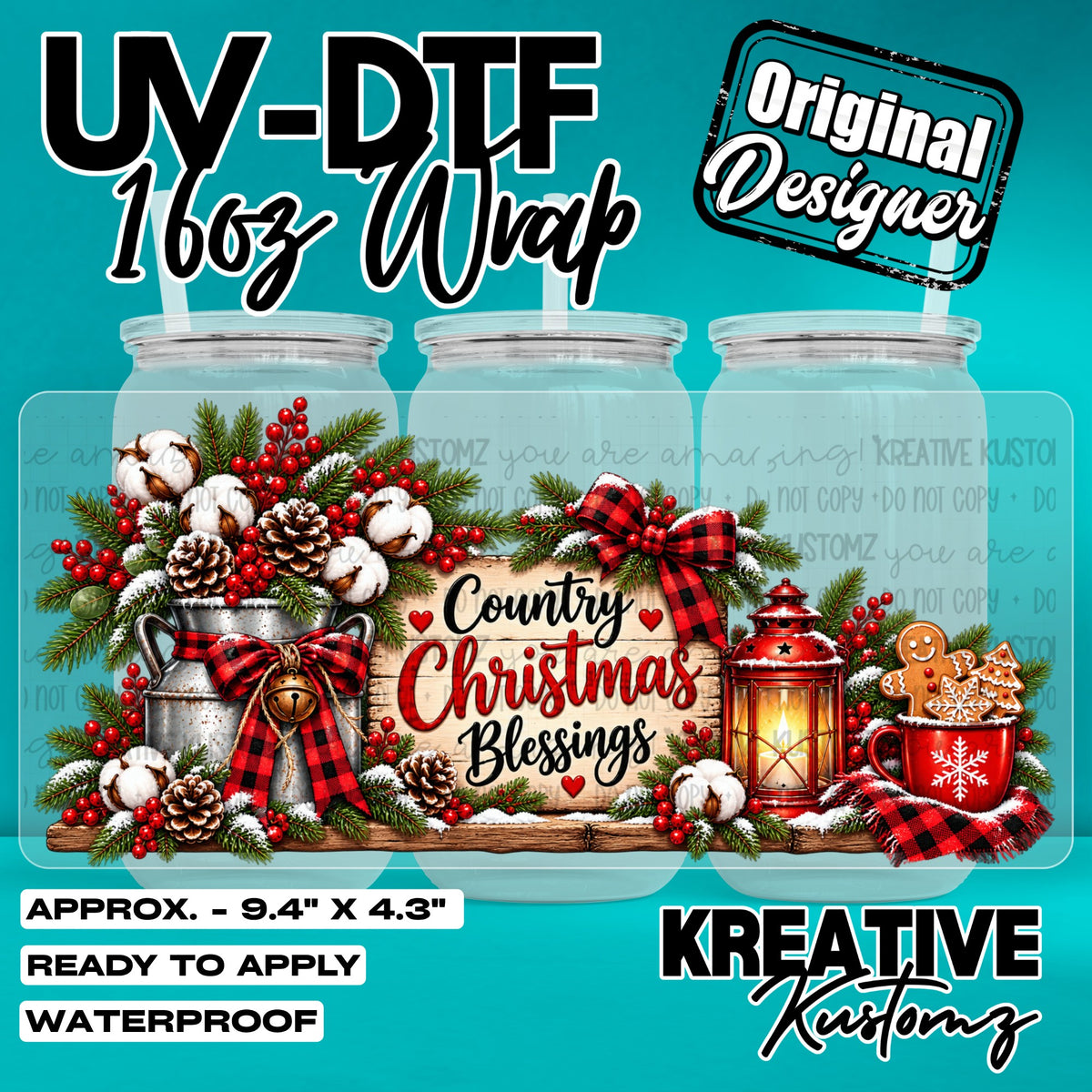 8136 | UV DTF Cup Wrap for 16oz Libbey Glass