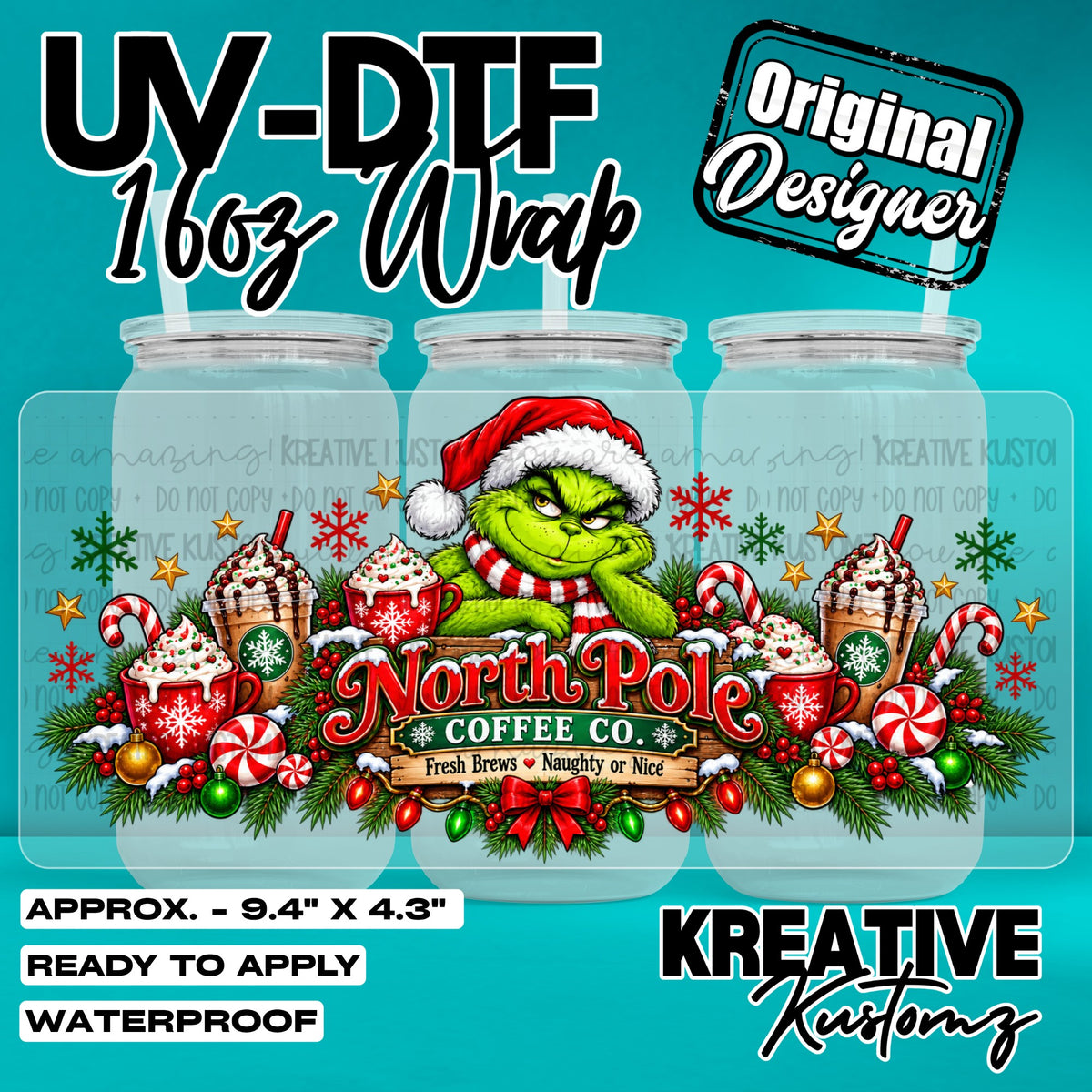 8140 | UV DTF Cup Wrap for 16oz Libbey Glass