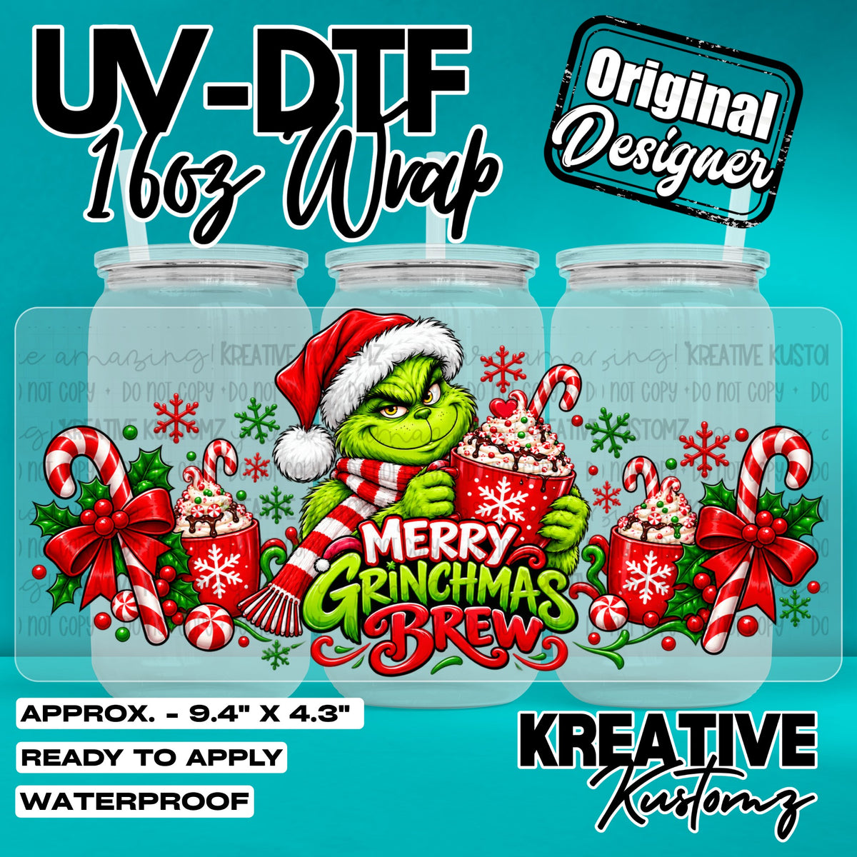 8143 | UV DTF Cup Wrap for 16oz Libbey Glass