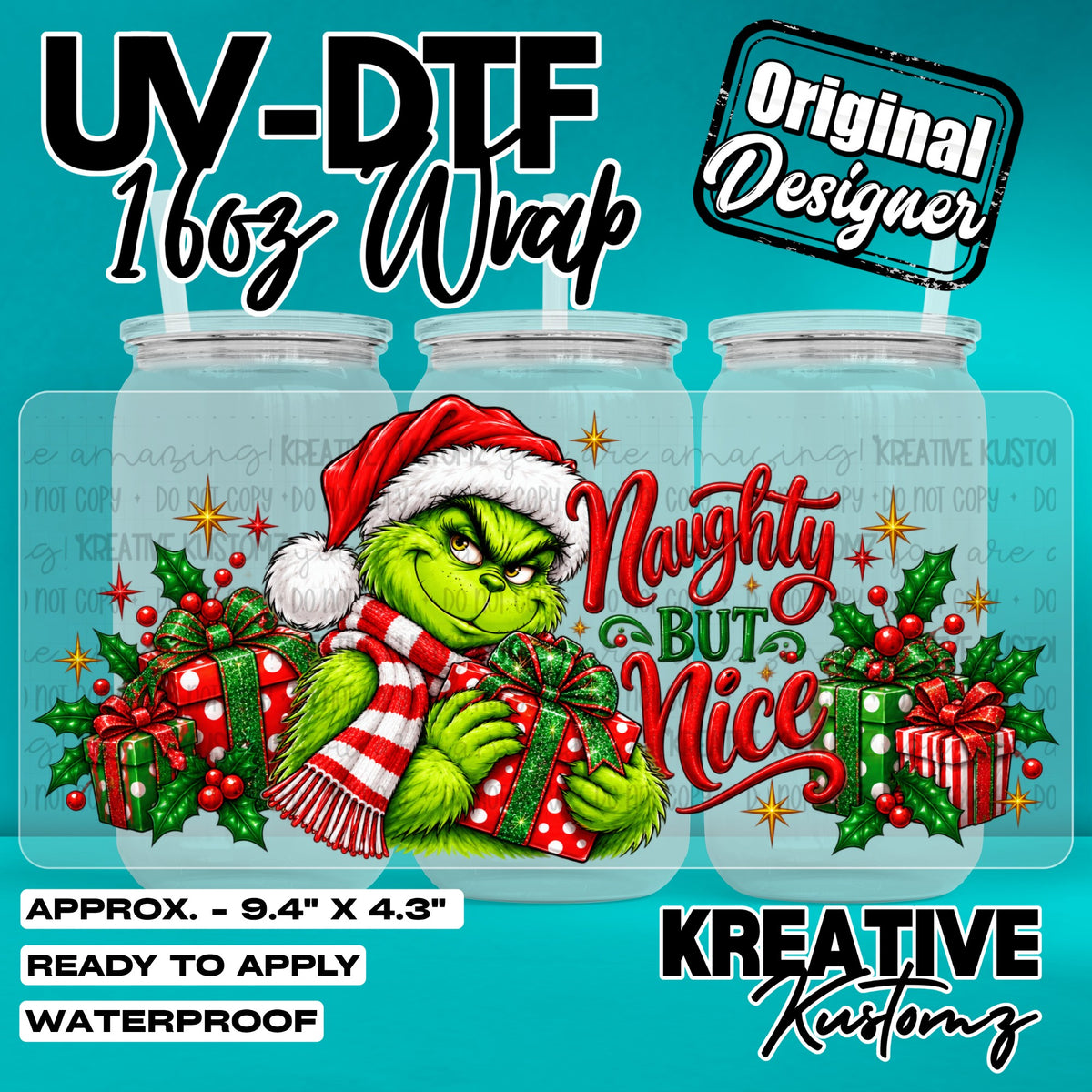 8144 | UV DTF Cup Wrap for 16oz Libbey Glass