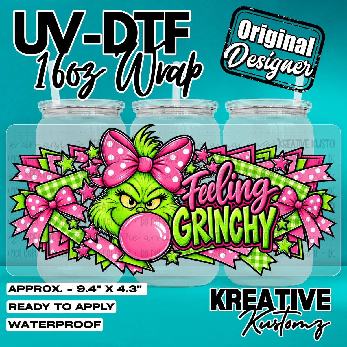 8145 | UV DTF Cup Wrap for 16oz Libbey Glass