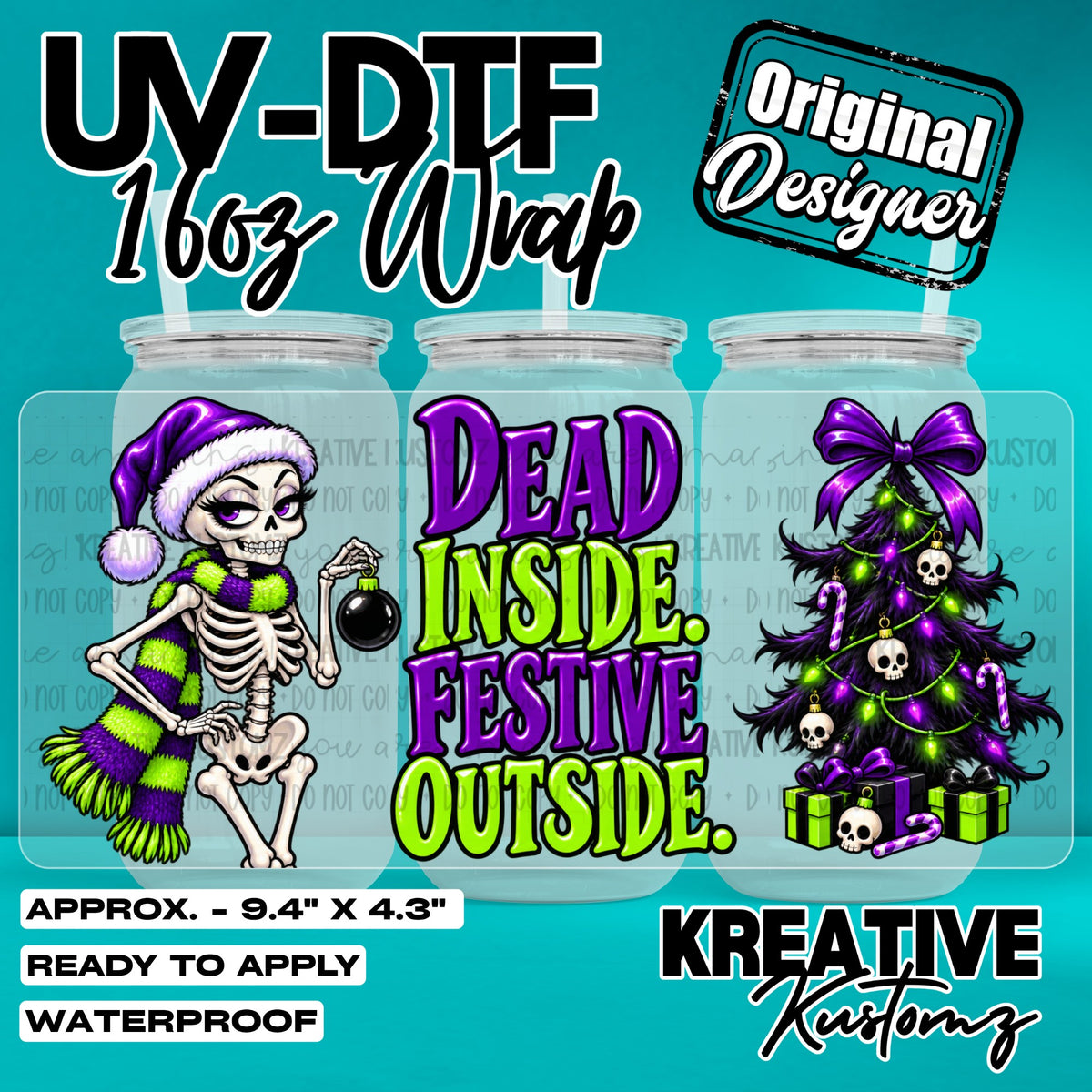 8156 | UV DTF Cup Wrap for 16oz Libbey Glass