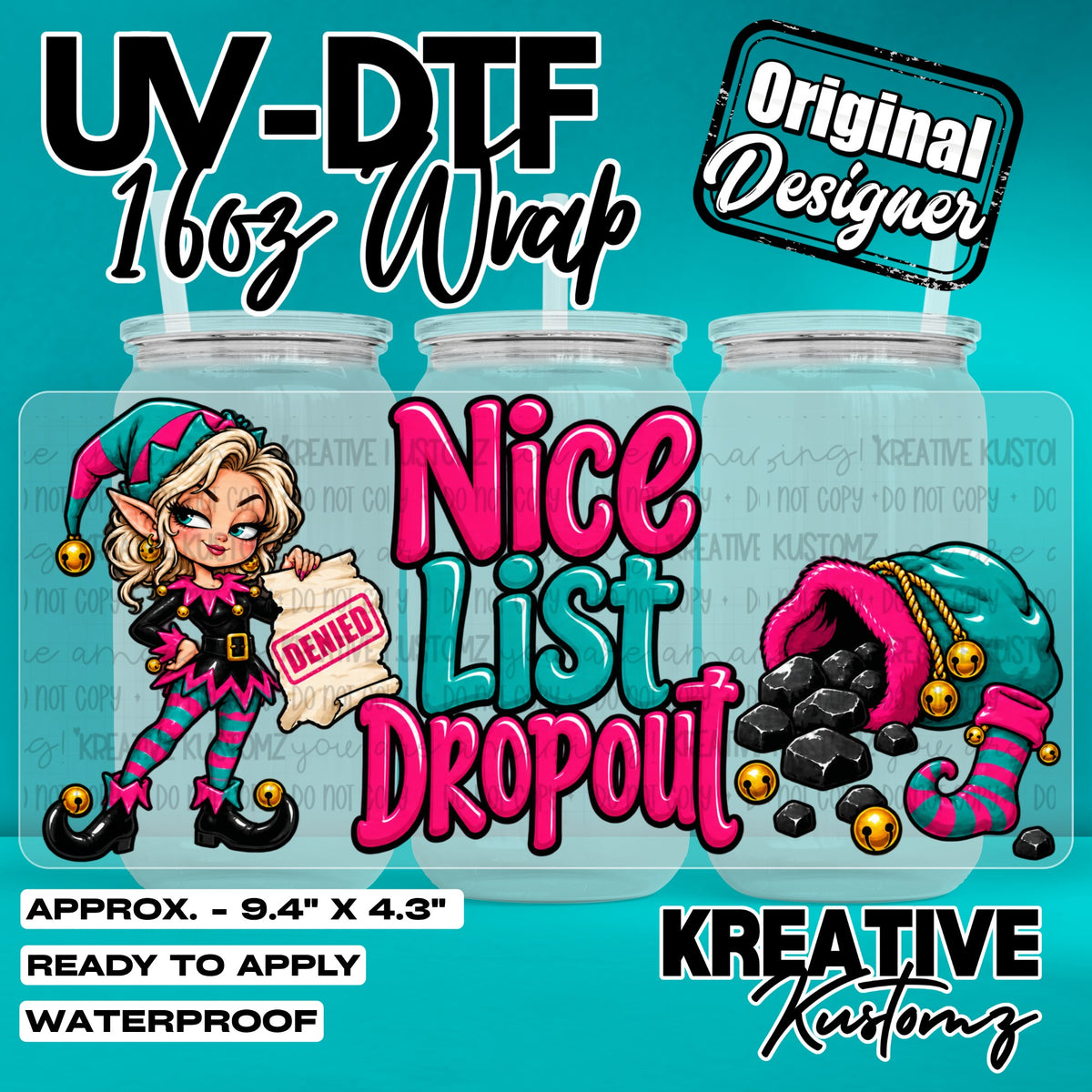 8158 | UV DTF Cup Wrap for 16oz Libbey Glass