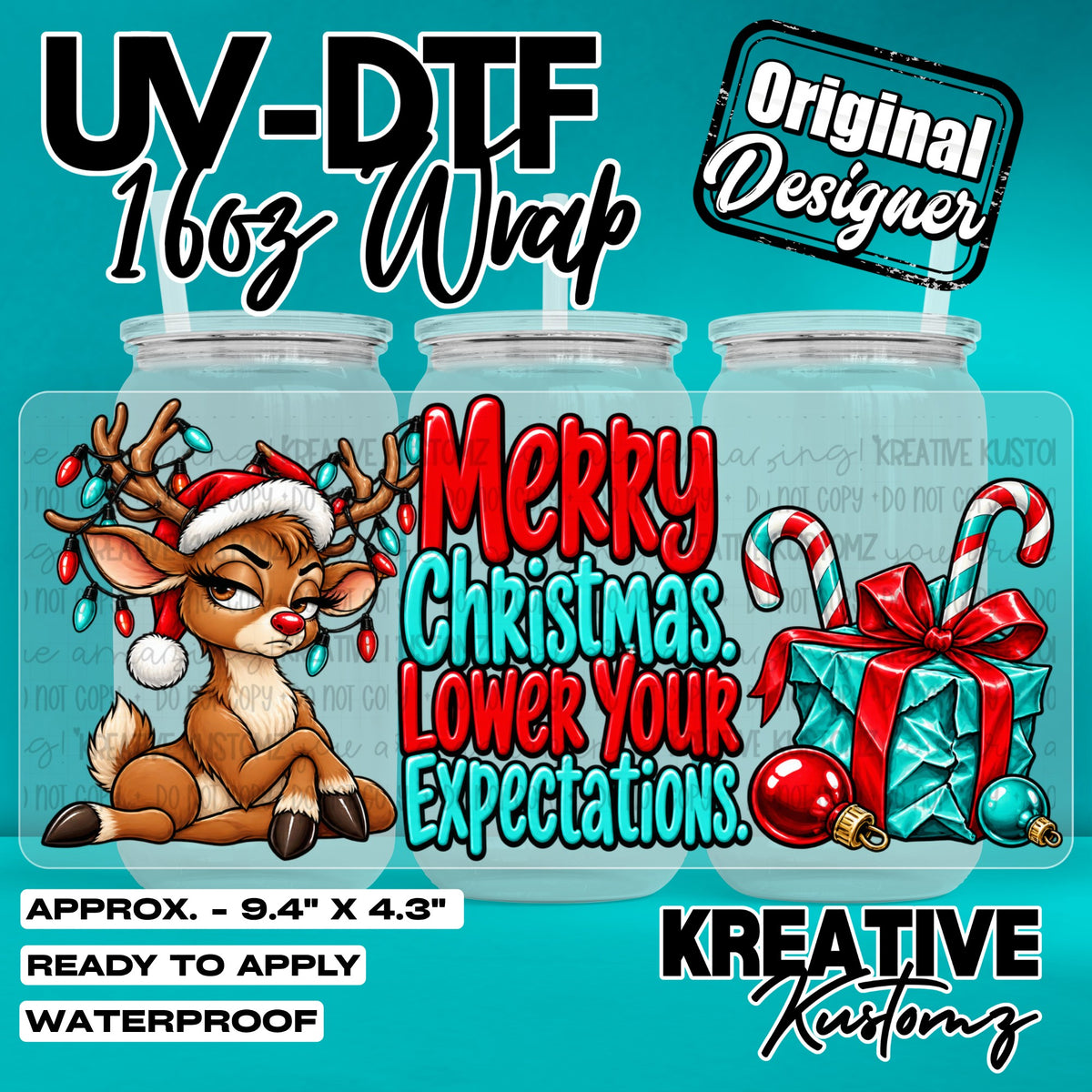 8160 | UV DTF Cup Wrap for 16oz Libbey Glass