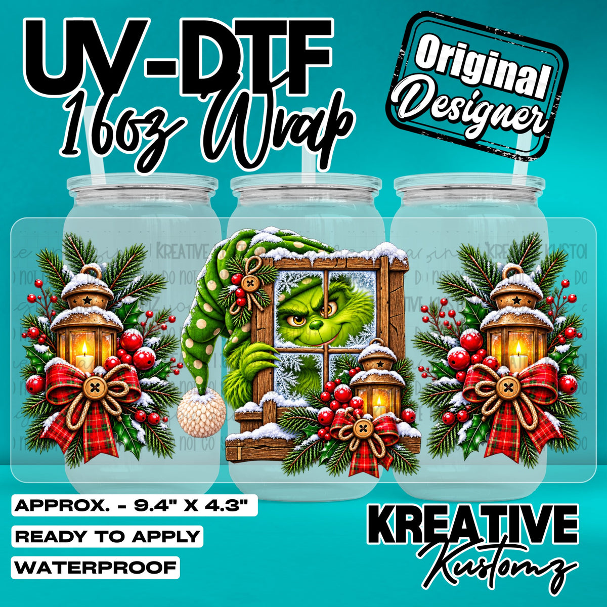 8164 | UV DTF Cup Wrap for 16oz Libbey Glass