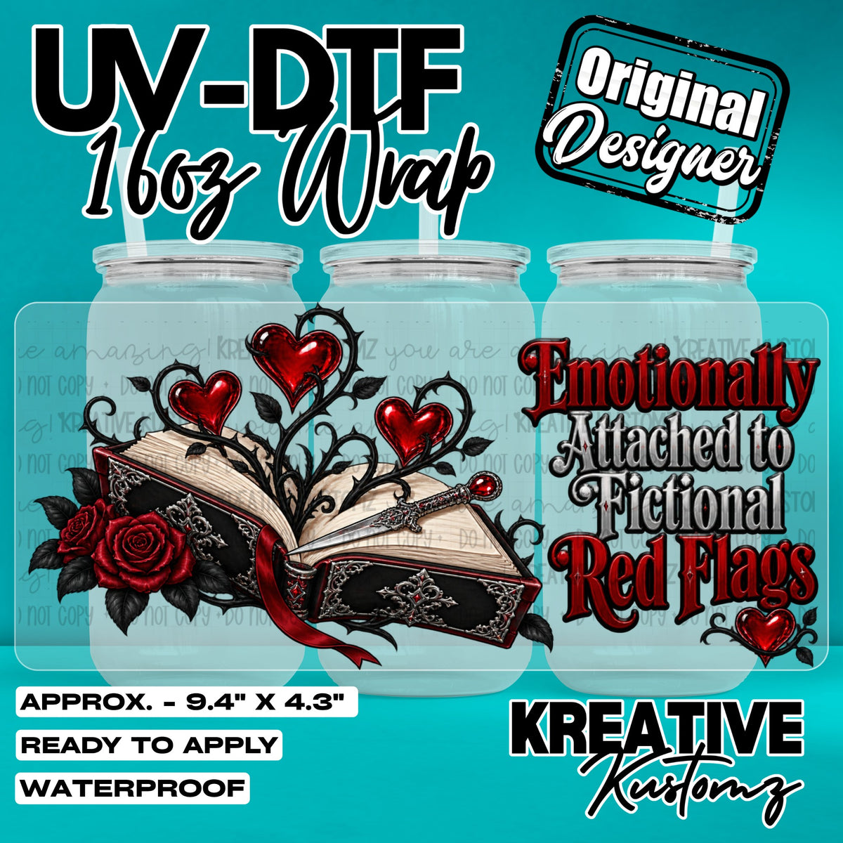 8174 | UV DTF Cup Wrap for 16oz Libbey Glass