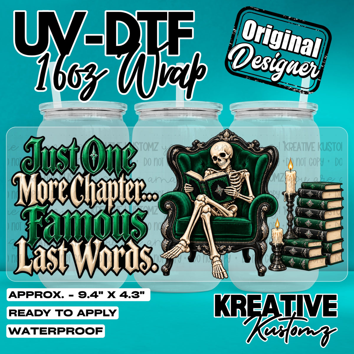 8177 | UV DTF Cup Wrap for 16oz Libbey Glass