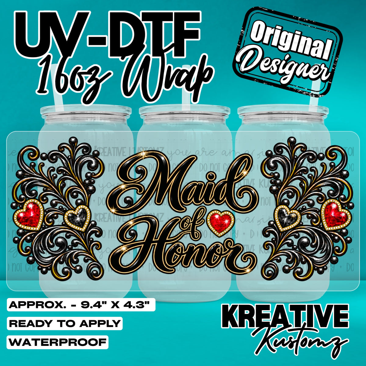 8181 | UV DTF Cup Wrap for 16oz Libbey Glass