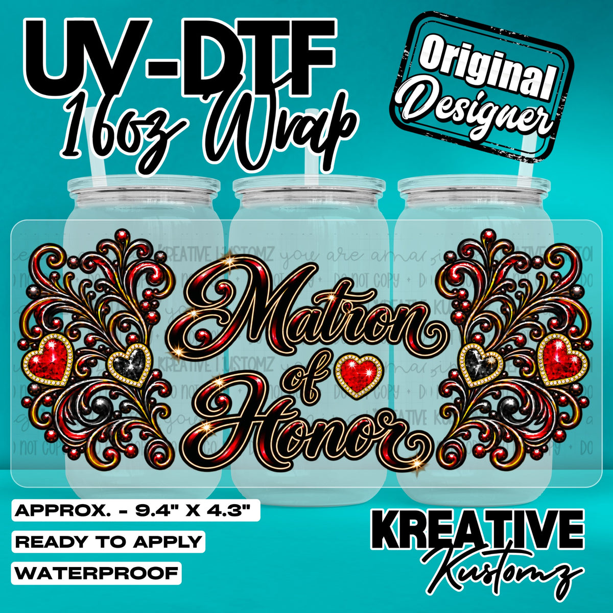 8182 | UV DTF Cup Wrap for 16oz Libbey Glass