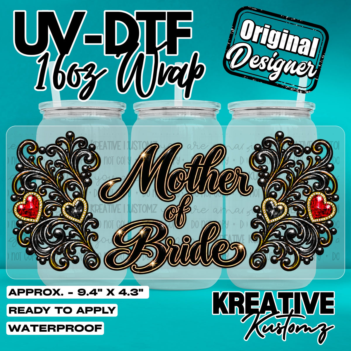 8185 | UV DTF Cup Wrap for 16oz Libbey Glass