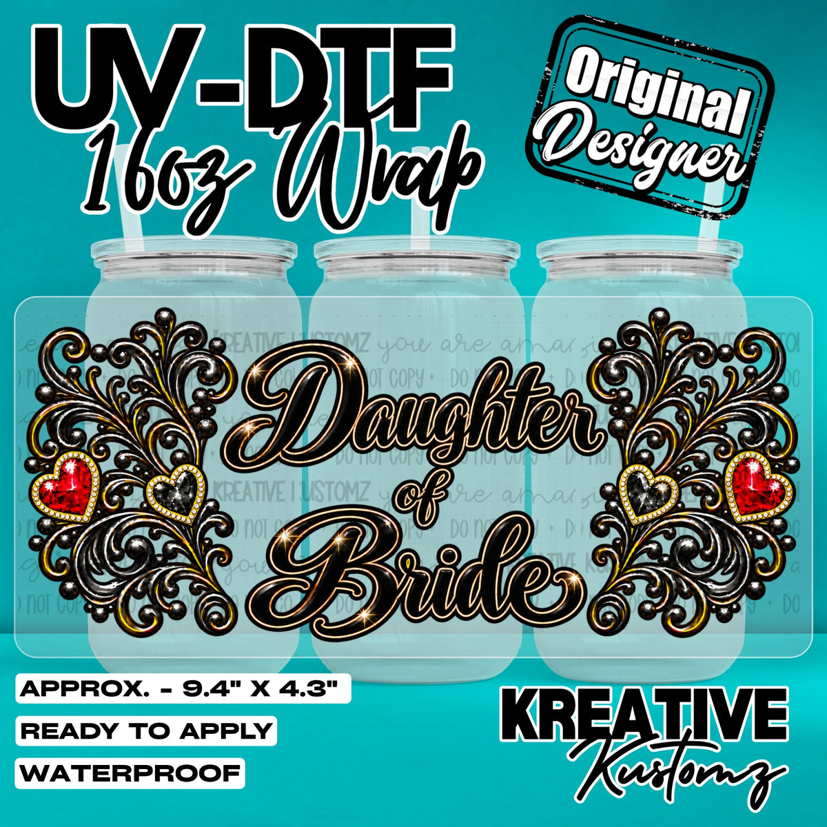 8187 | UV DTF Cup Wrap for 16oz Libbey Glass