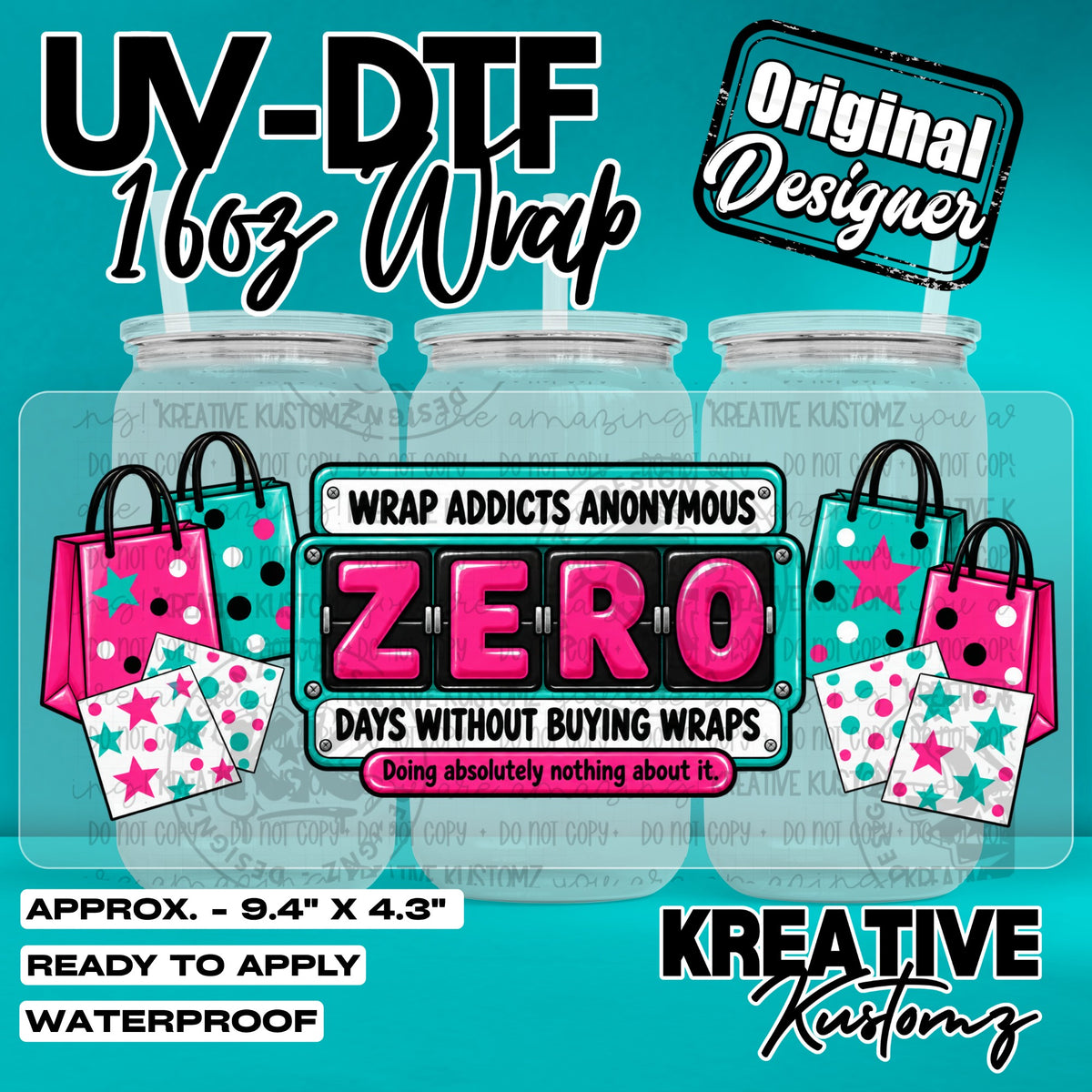 8202 | UV DTF Cup Wrap for 16oz Libbey Glass