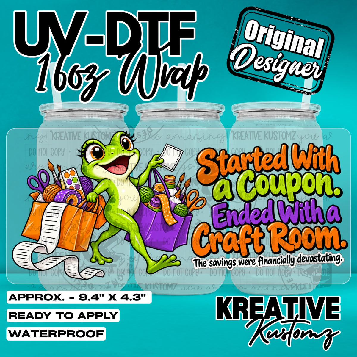 8204 | UV DTF Cup Wrap for 16oz Libbey Glass