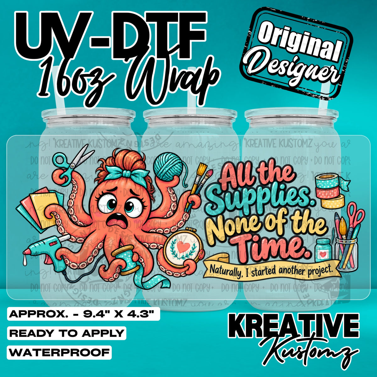 8208 | UV DTF Cup Wrap for 16oz Libbey Glass