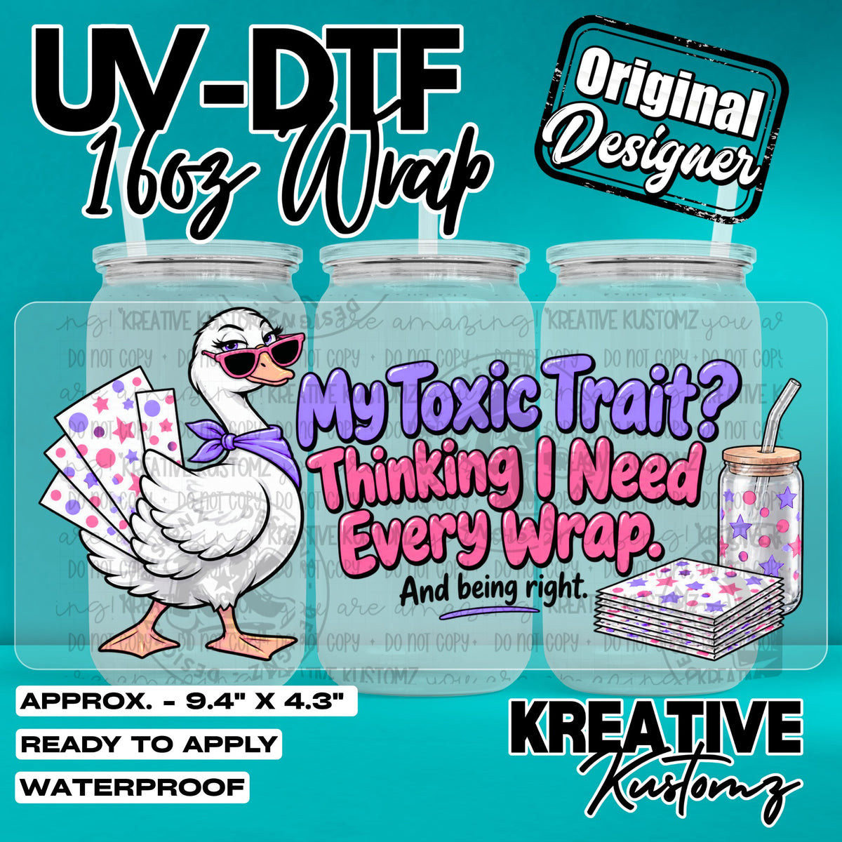 8212 | UV DTF Cup Wrap for 16oz Libbey Glass