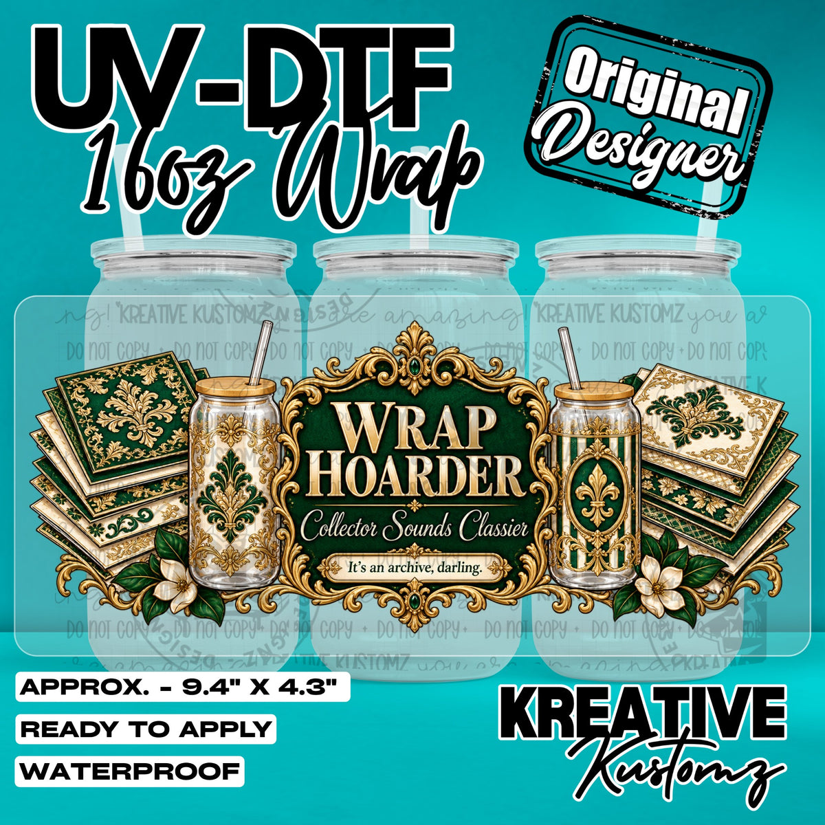 8215 | UV DTF Cup Wrap for 16oz Libbey Glass