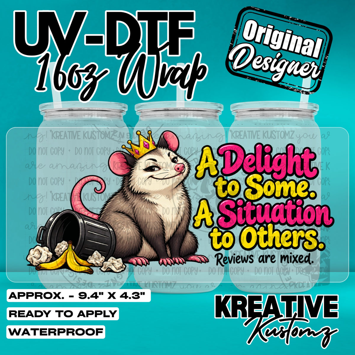 8229 | UV DTF Cup Wrap for 16oz Libbey Glass