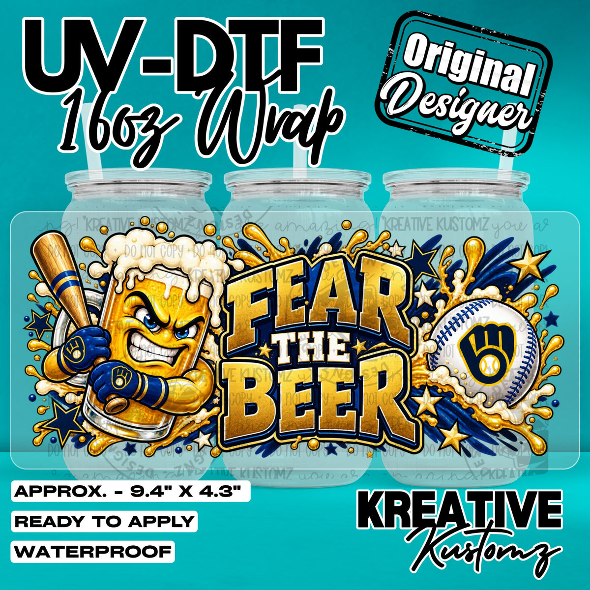 8233 | UV DTF Cup Wrap for 16oz Libbey Glass