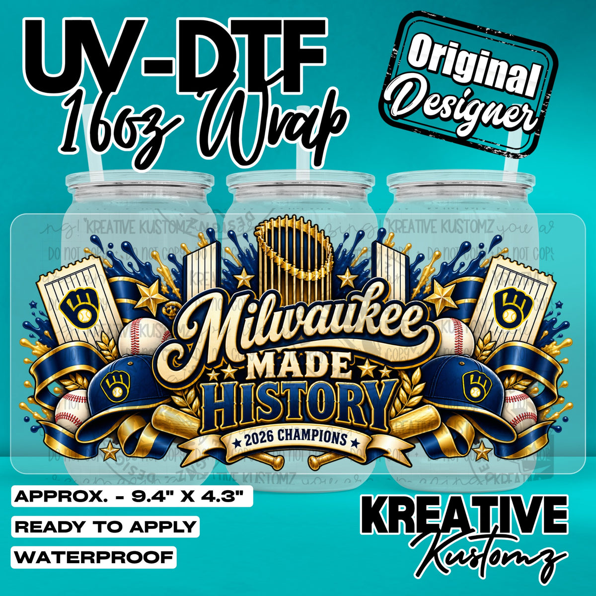 8235 | UV DTF Cup Wrap for 16oz Libbey Glass