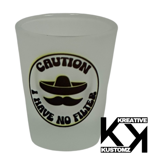 Caution 2 Shot Glass