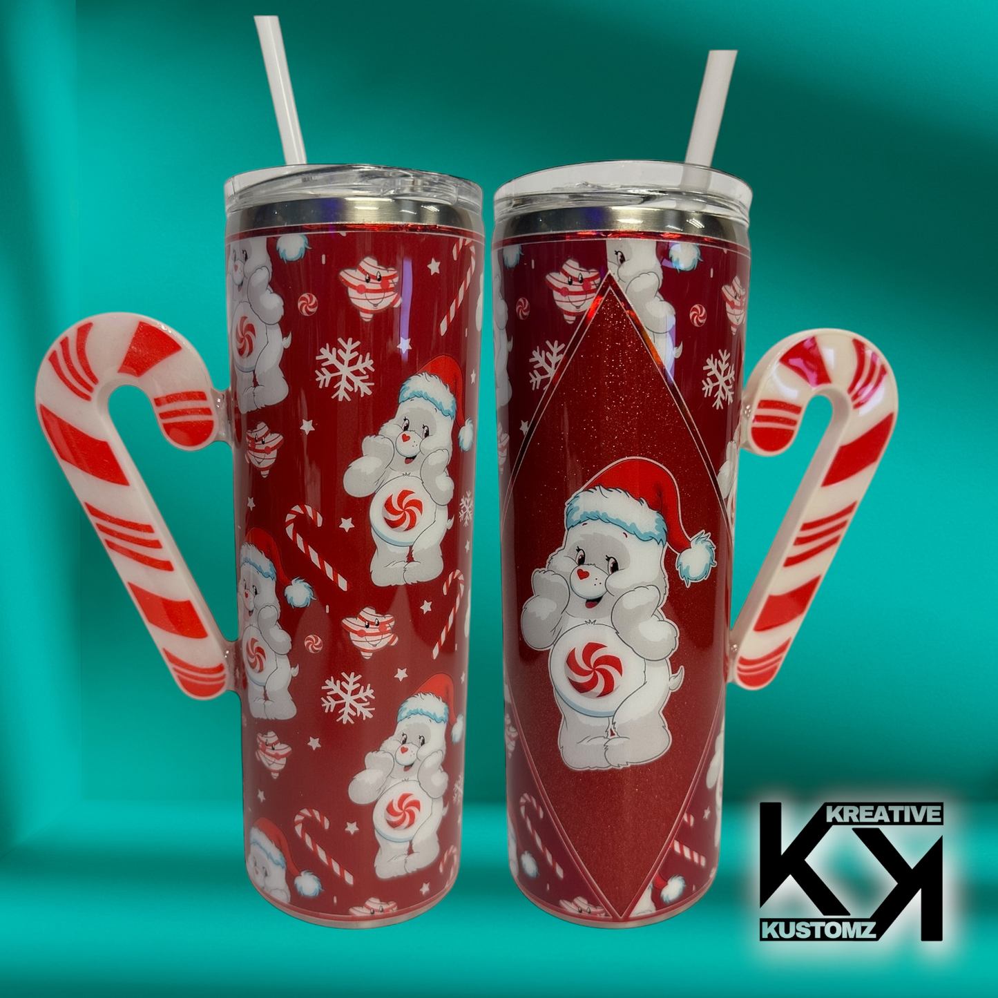 Candy Cane Bear Handle Tumbler - 20oz