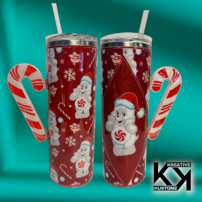 Candy Cane Bear Handle Tumbler - 20oz